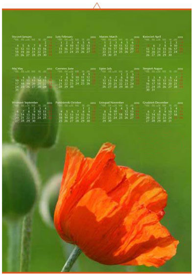 Kalendarze jednoplanszowe